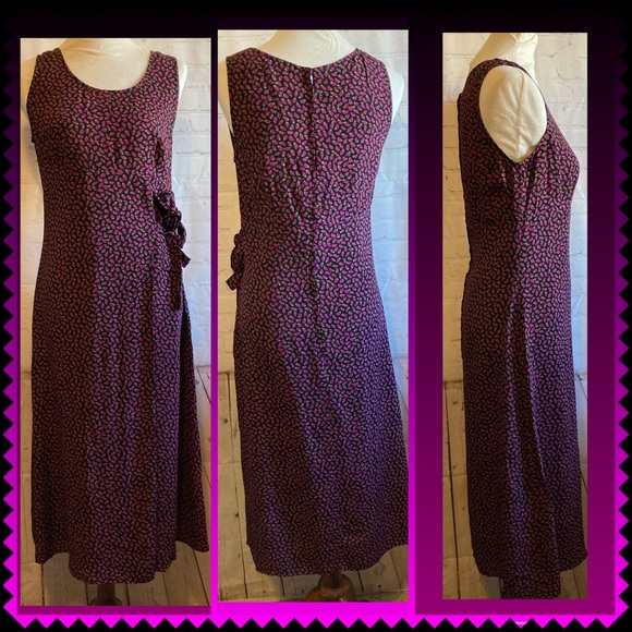 🍒vintage 8 Carole Little 90s Raspberry maxi dress - Picture 2 of 16